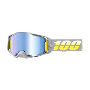 Lunettes de motocross 100% ARMEGA Complexe jaune-gris (plexi bleu)