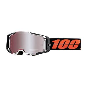 Lunettes de moto-cross 100% ARMEGA Blacktail HIPER orange-noir (plexi argenté)