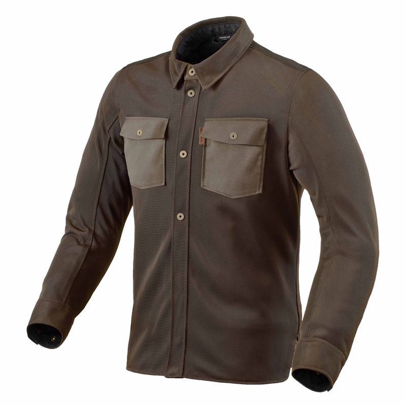 Chemise moto Revit Tracer Air 2 marron soldes