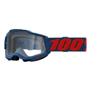 Lunettes de moto-cross 100% ACCURI 2 Odeon rouge-bleu (plexi transparent)