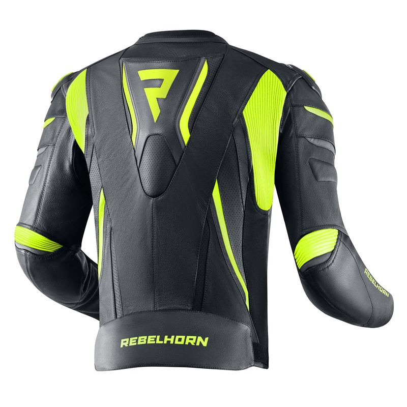 Veste de moto Rebelhorn Fighter noir-jaune fluo soldes