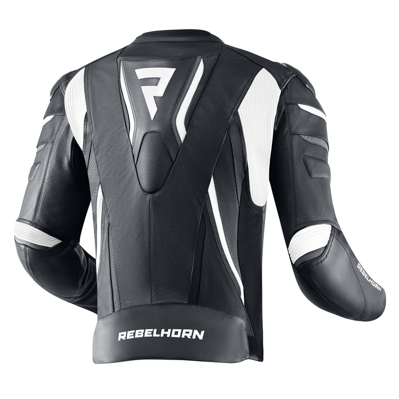 Veste de moto noir et blanc Rebelhorn Fighter soldes