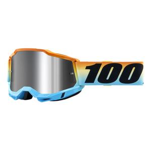 Lunettes de moto-cross 100% ACCURI 2 Sunset bleu-jaune-orange (plexi argenté)