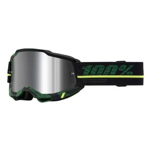 Lunettes de moto-cross 100% ACCURI 2 Overlord jaune-vert-noir (plexi argenté)