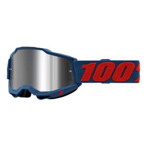 Lunettes de moto-cross 100% ACCURI 2 Odeon rouge-bleu (plexi argenté)