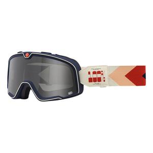 Lunettes 100% BARSTOW Teluride blanc-rouge-bleu (plexi fumé)