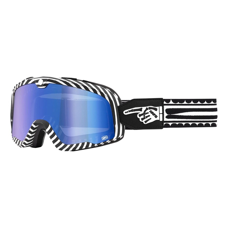 Lunettes 100% BARSTOW Death Spray blanc-noir (plexi bleu)