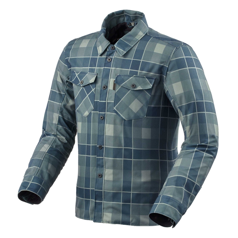 Chemise moto Revit Bison 2 H2O bleu