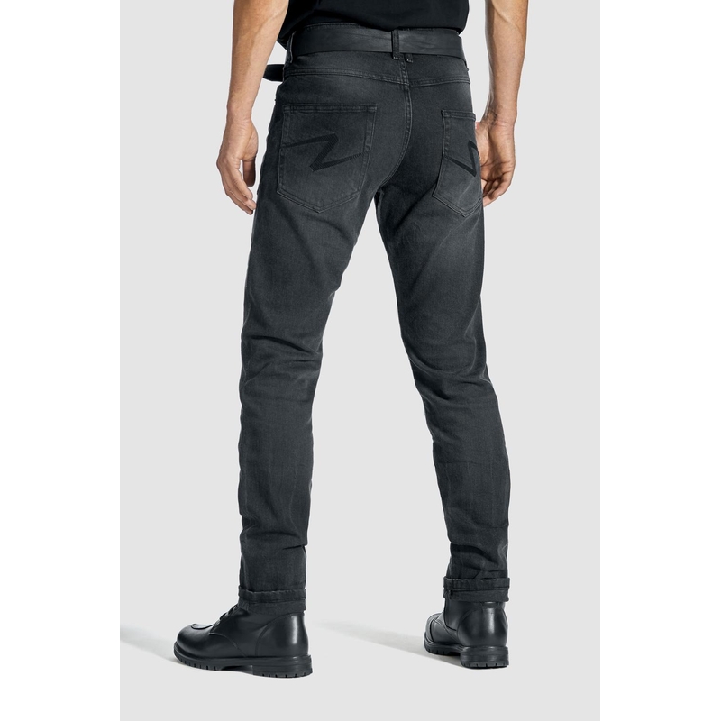 Jeans moto PANDO MOTO Robby Slim noir soldes