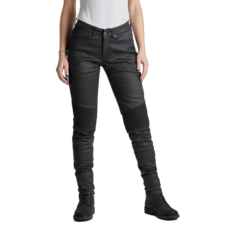 Jeans moto femme PANDO MOTO Kusari Kev noir soldes