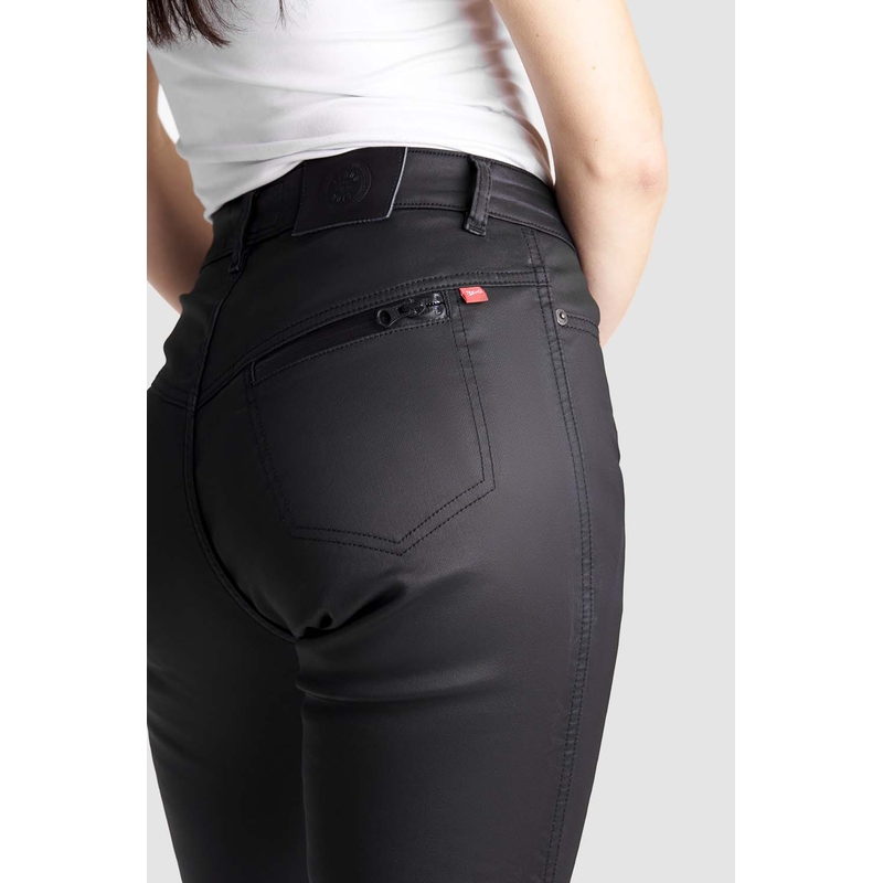 Jeans moto femme PANDO MOTO Kusari Kev noir soldes