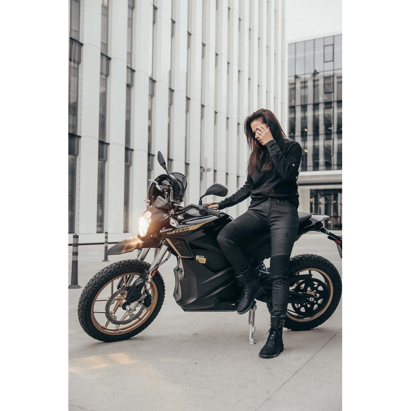 Jeans moto femme PANDO MOTO Kusari Kev noir soldes