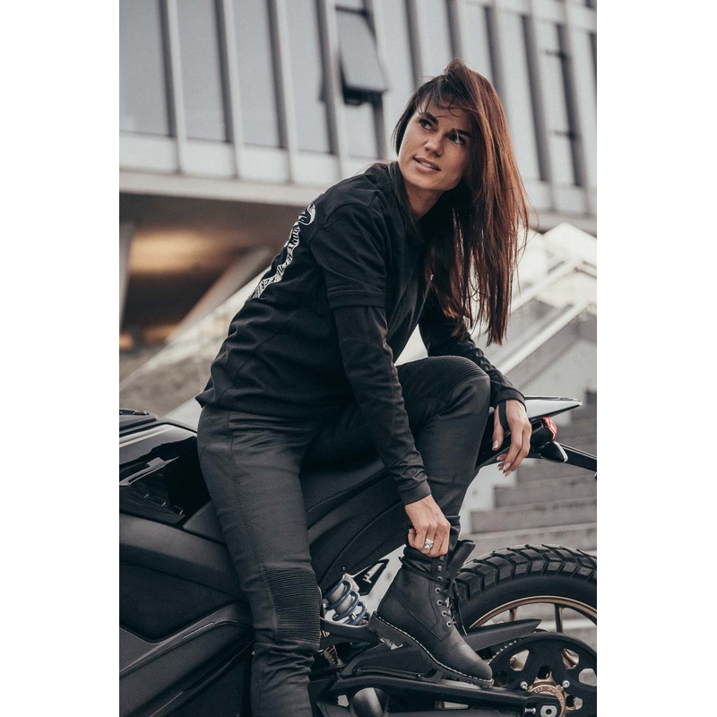 Jeans moto femme PANDO MOTO Kusari Kev noir soldes