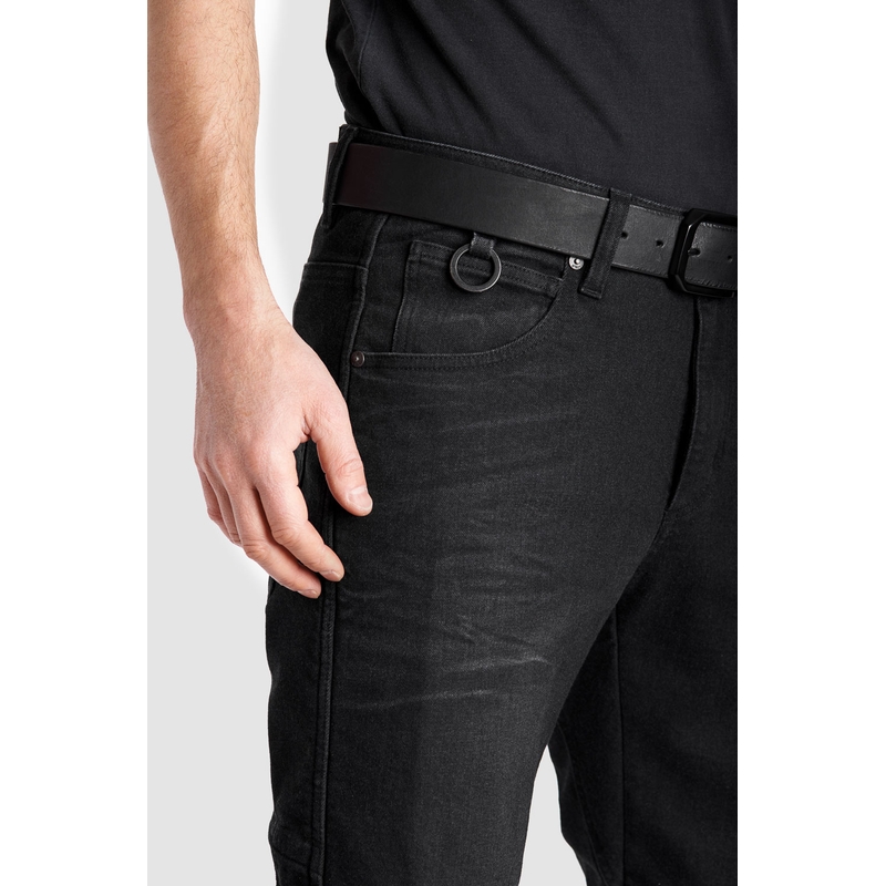 Jeans moto PANDO MOTO Boss Dyn noir soldes