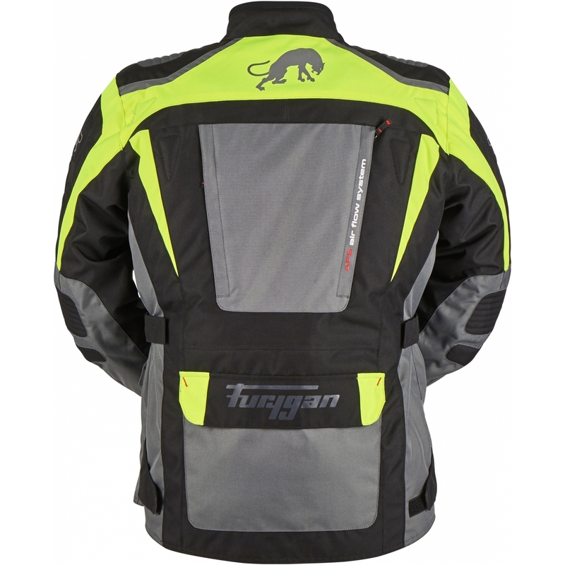 Veste moto Furygan Apalaches noir-jaune fluo