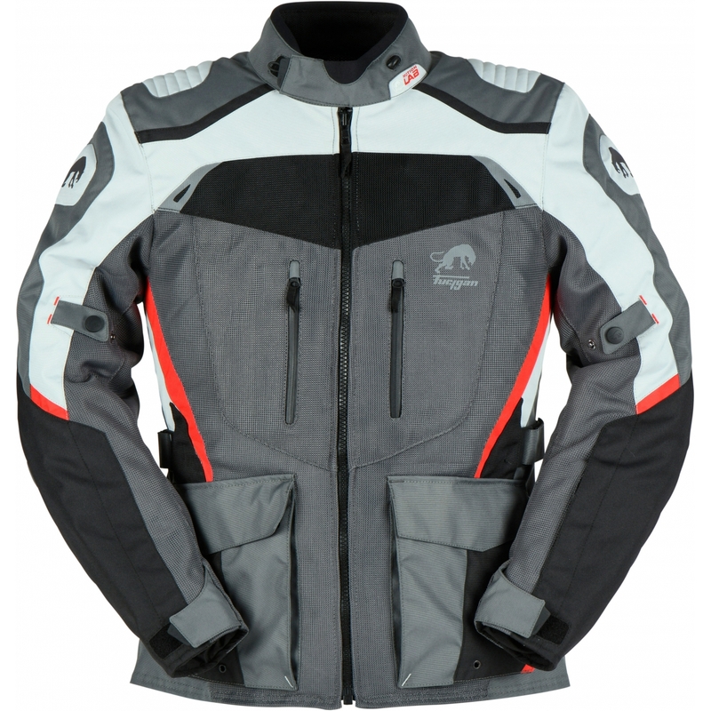 Furygan Apalaches Vented 2 in 1 Grey-Red-Black Motorcycle Jacket