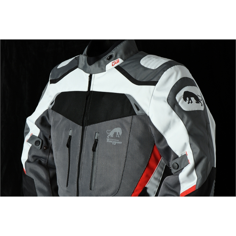 Furygan Apalaches Vented 2 in 1 Grey-Red-Black Motorcycle Jacket