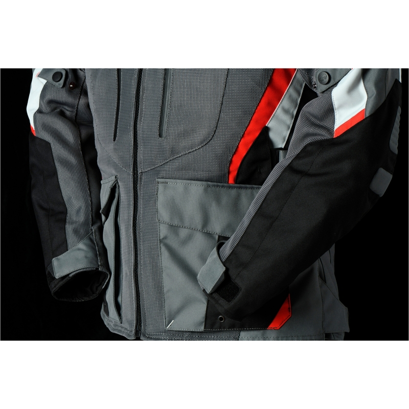 Furygan Apalaches Vented 2 in 1 Grey-Red-Black Motorcycle Jacket