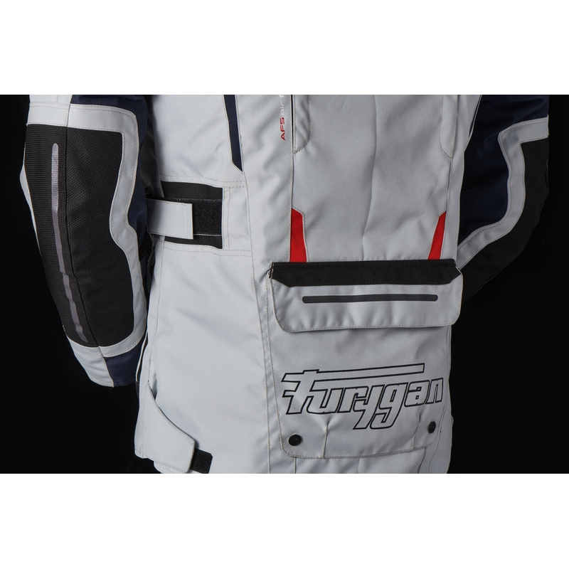 Veste moto Furygan Brevent 3 en 1 gris-noir-rouge-bleu soldes