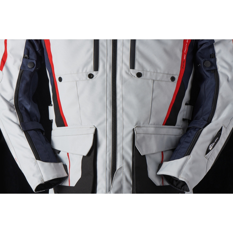 Veste moto Furygan Brevent 3 en 1 gris-noir-rouge-bleu soldes