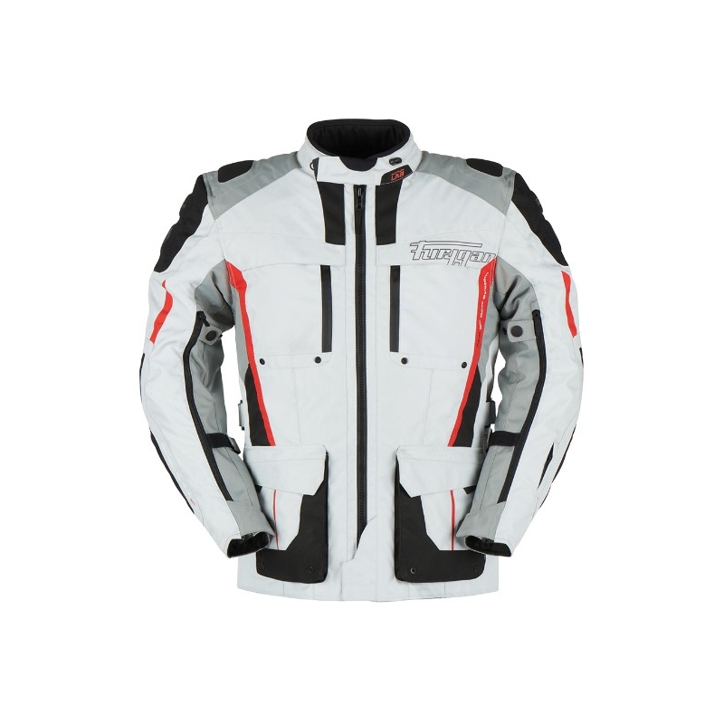 Veste moto Furygan Brevent 3-in-1 blanc-gris-rouge-noir soldes