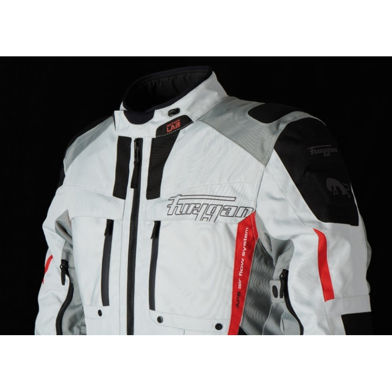 Veste moto Furygan Brevent 3-in-1 blanc-gris-rouge-noir soldes