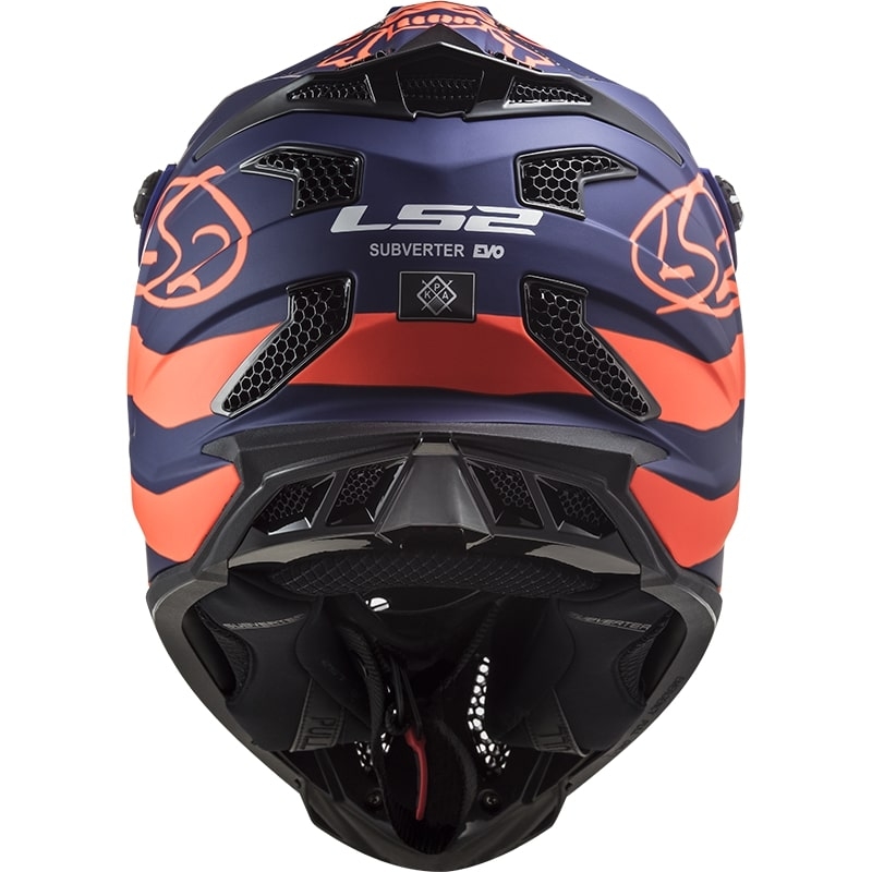 Casque motocross LS2 MX700 Subverter Cargo bleu-fluo orange matt