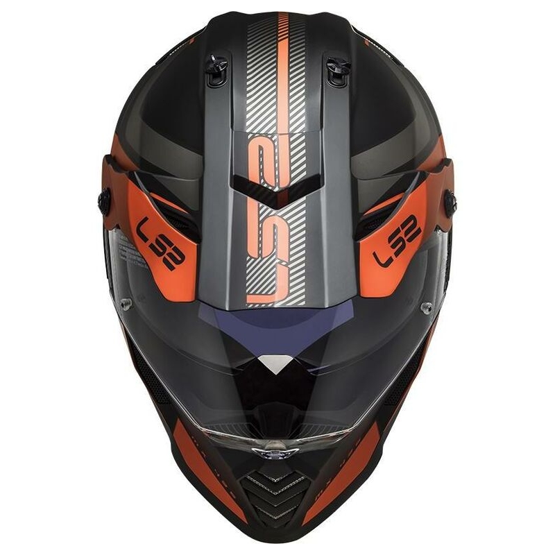 Casque Enduro LS2 MX436 Pioneer Evo Adventurer noir-orange mat