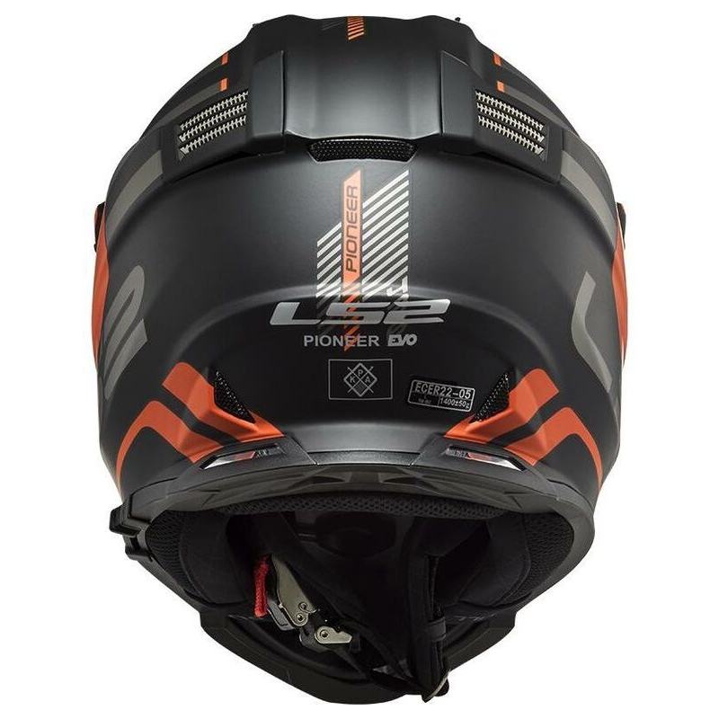 Casque Enduro LS2 MX436 Pioneer Evo Adventurer noir-orange mat