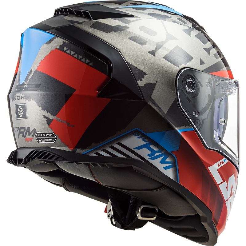 Casque moto intégral LS2 FF800 Storm Sprinter noir-rouge-titane