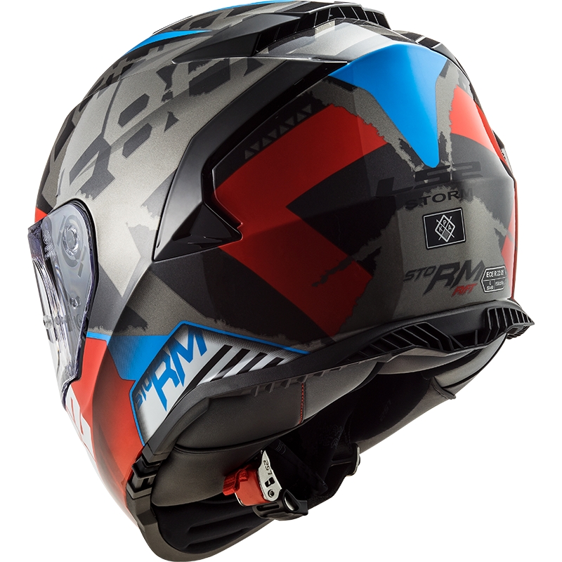 Casque moto intégral LS2 FF800 Storm Sprinter noir-rouge-titane