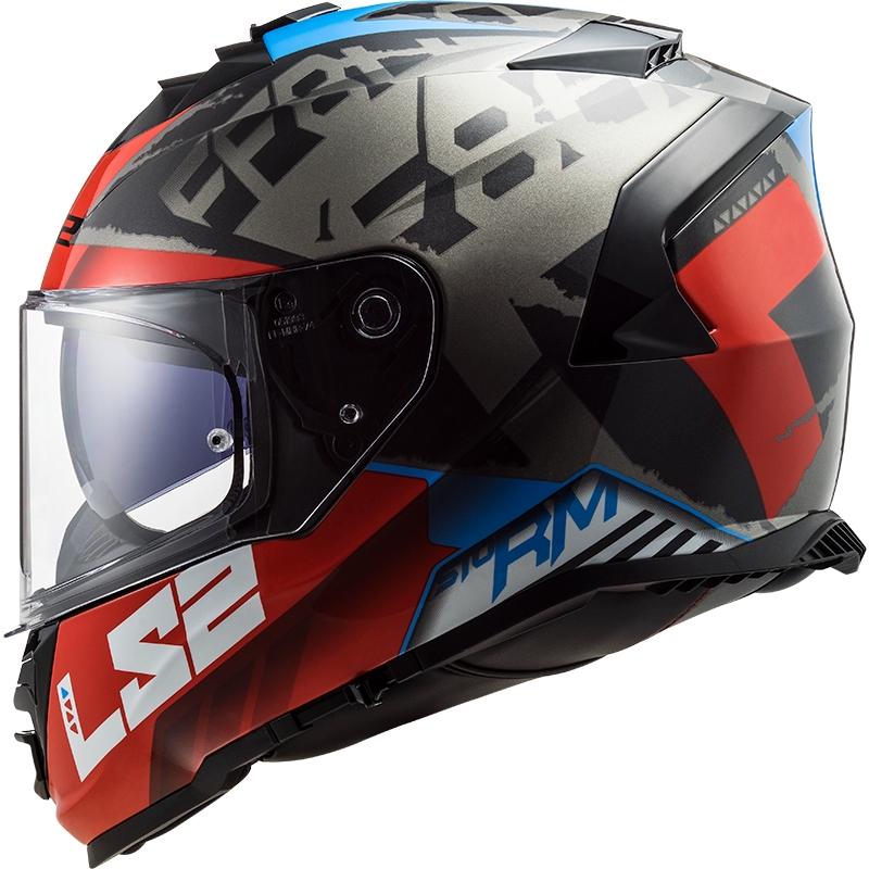 Casque moto intégral LS2 FF800 Storm Sprinter noir-rouge-titane