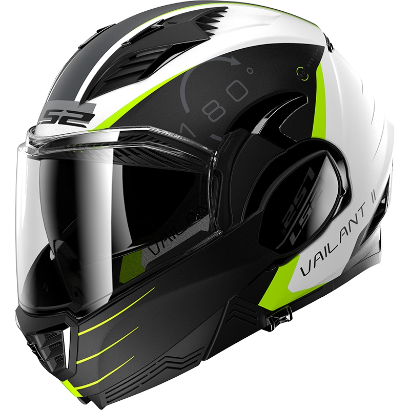 Casque moto pliable LS2 FF900 Valiant II Codex noir-jaune fluo-blanc