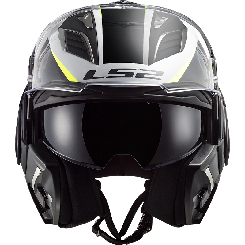 Casque moto pliable LS2 FF900 Valiant II Codex noir-jaune fluo-blanc