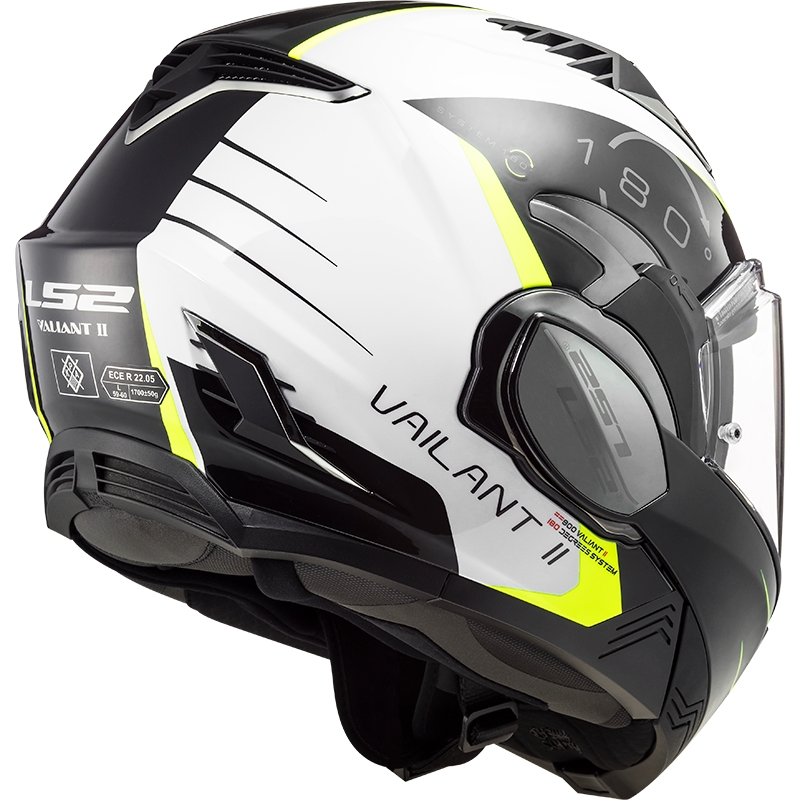 Casque moto pliable LS2 FF900 Valiant II Codex noir-jaune fluo-blanc