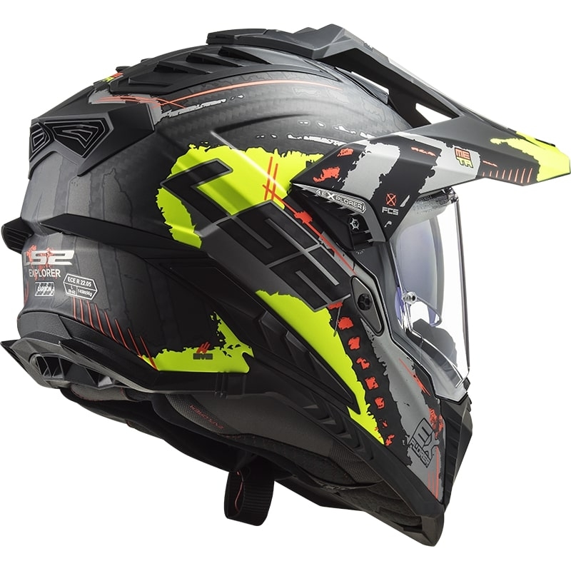Casque Enduro LS2 MX701 Explorer C Extend noir-gris-jaune fluo