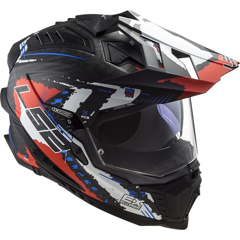 Casque Enduro LS2 MX701 Explorer C Extend noir-bleu-rouge