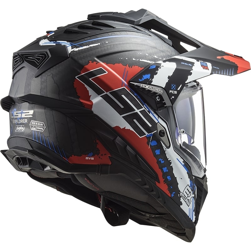 Casque Enduro LS2 MX701 Explorer C Extend noir-bleu-rouge