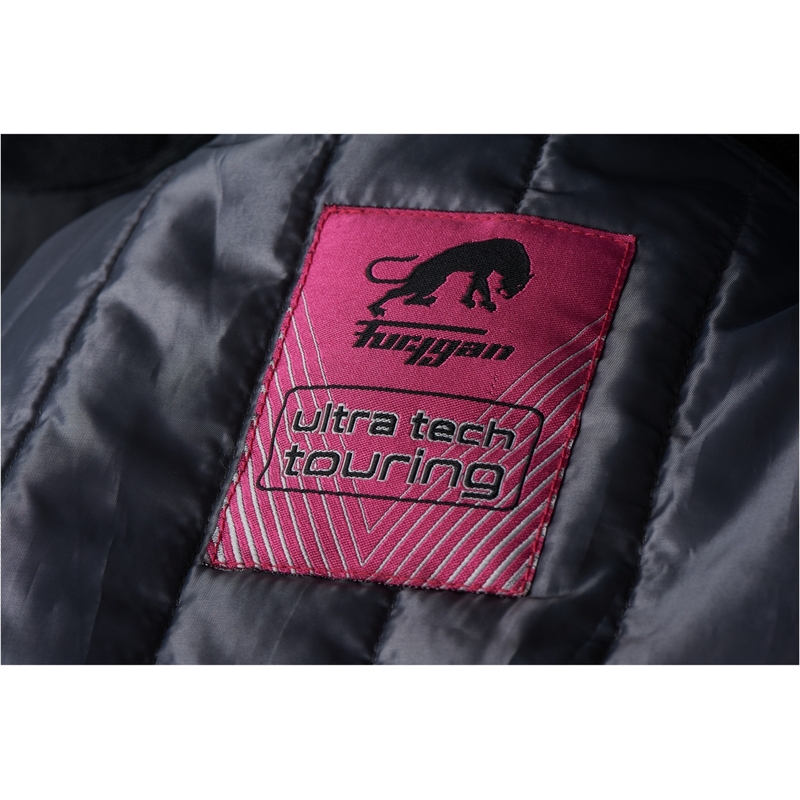Veste de moto Furygan Apalaches rouge, blanc, noir et gris pour femme