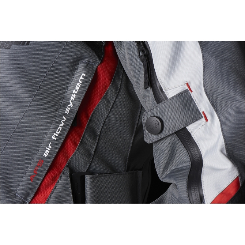 Veste de moto Furygan Apalaches rouge, blanc, noir et gris pour femme