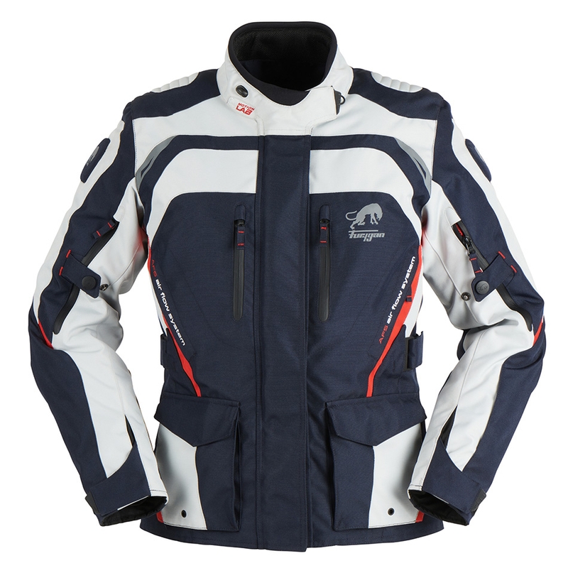 Veste de moto Furygan Apalaches rouge, blanc et bleu pour femmes