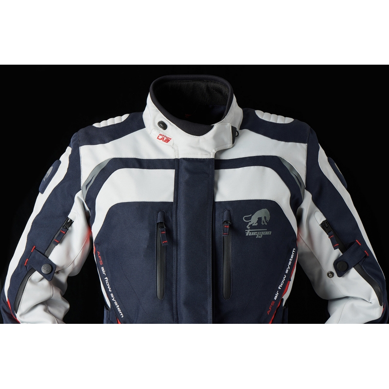 Veste de moto Furygan Apalaches rouge, blanc et bleu pour femmes