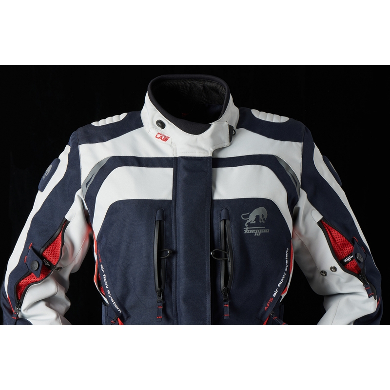 Veste de moto Furygan Apalaches rouge, blanc et bleu pour femmes