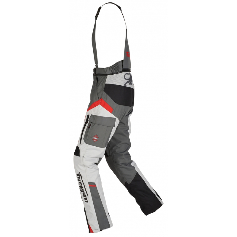 Pantalon moto Furygan Apalaches noir-blanc-rouge-gris soldes