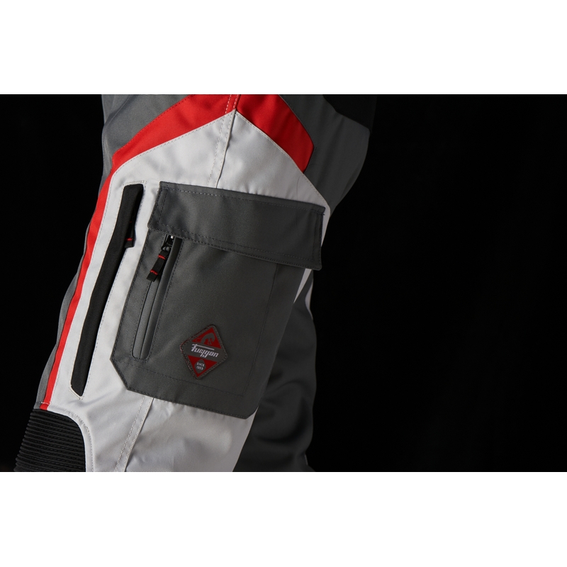 Pantalon moto Furygan Apalaches noir-blanc-rouge-gris soldes