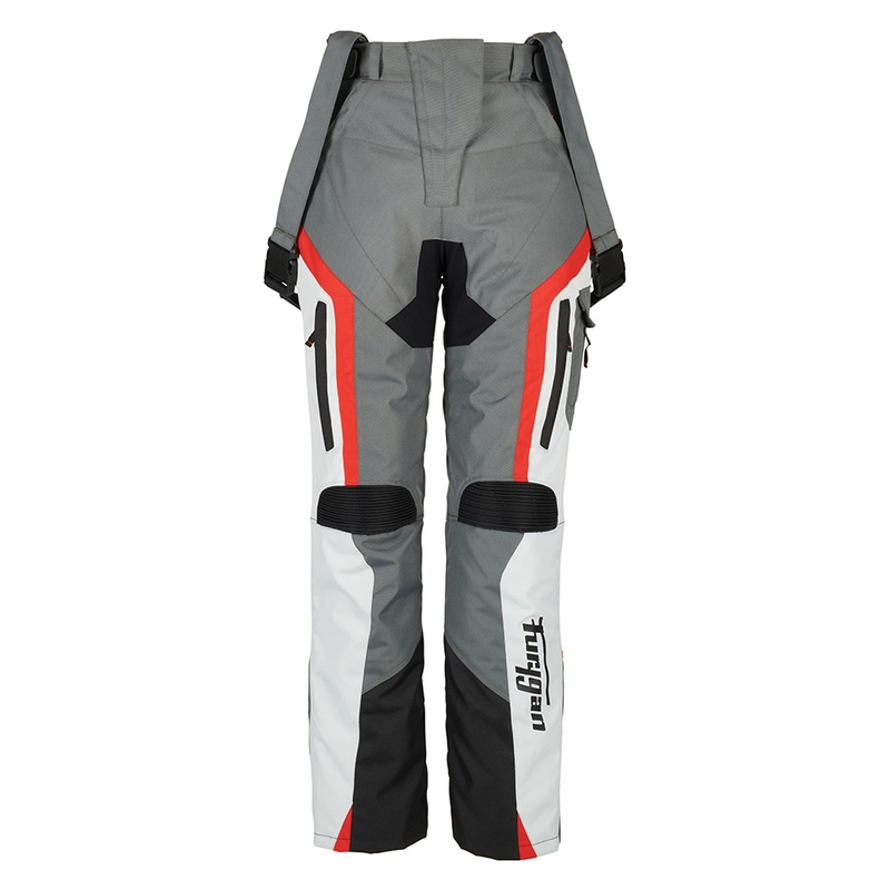 Pantalon de moto Furygan Apalaches noir-rouge-blanc-gris pour femme soldes