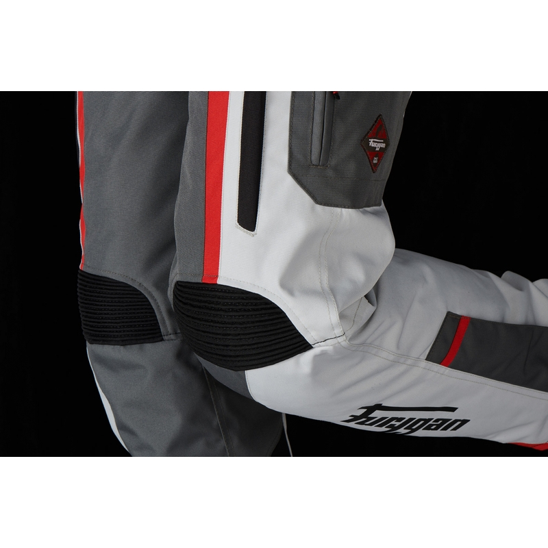 Pantalon de moto Furygan Apalaches noir-rouge-blanc-gris pour femme soldes