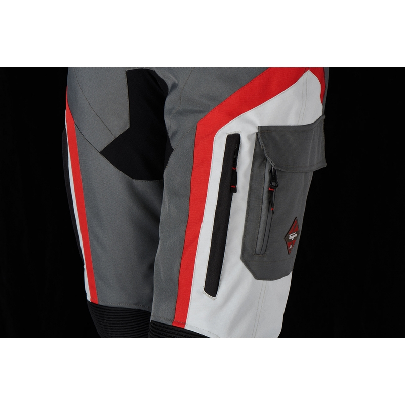 Pantalon de moto Furygan Apalaches noir-rouge-blanc-gris pour femme soldes