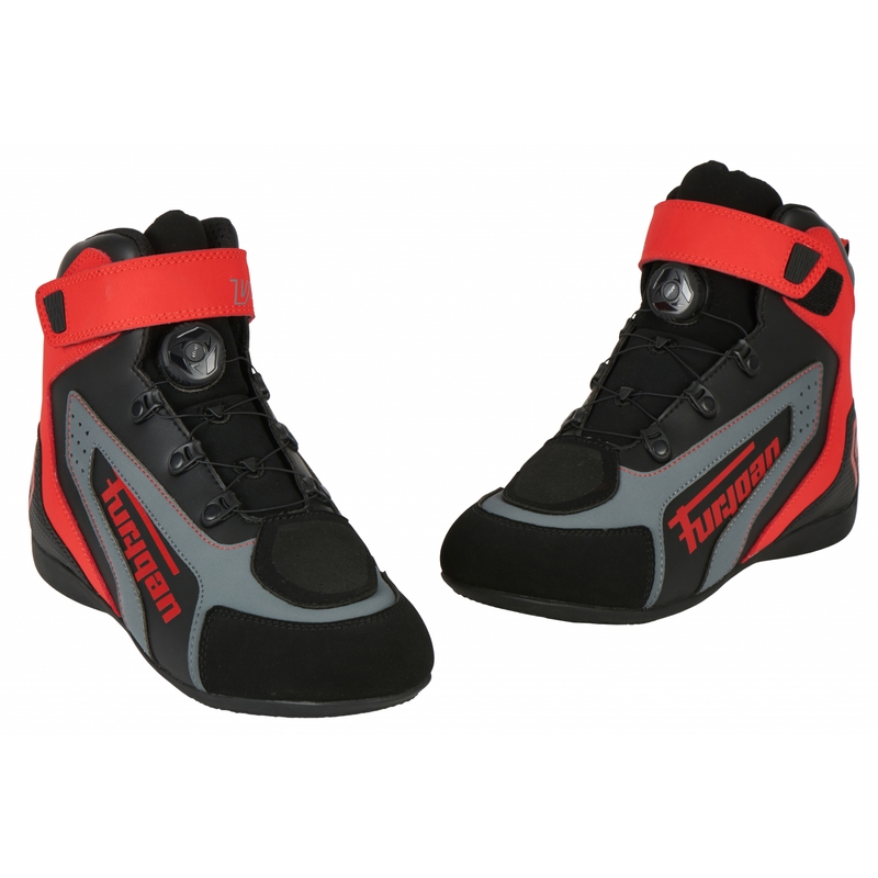 Bottes de moto Furygan V4 Easy D3O noir-rouge