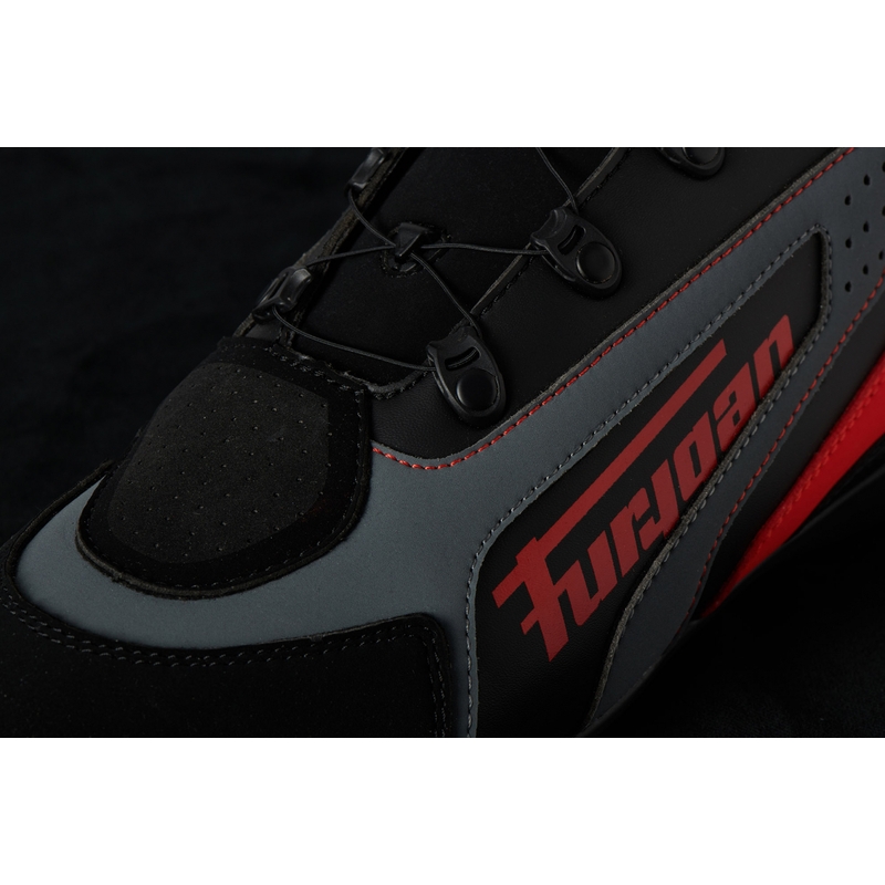 Bottes de moto Furygan V4 Easy D3O noir-rouge